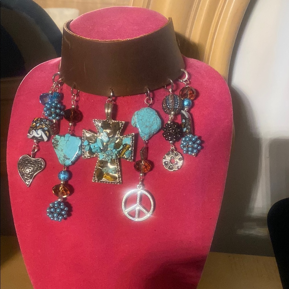 Bohemian Charm Necklace with Turquoise and Silver Accents